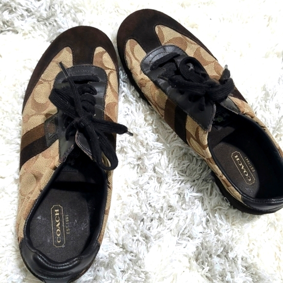 Coach Women's Monogram Suede Sneakers Size 7.5 M - Picture 3 of 12